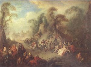 Pater, Jean-Baptiste A Country Festival with Soldiers Rejoicing (mk05) oil painting picture